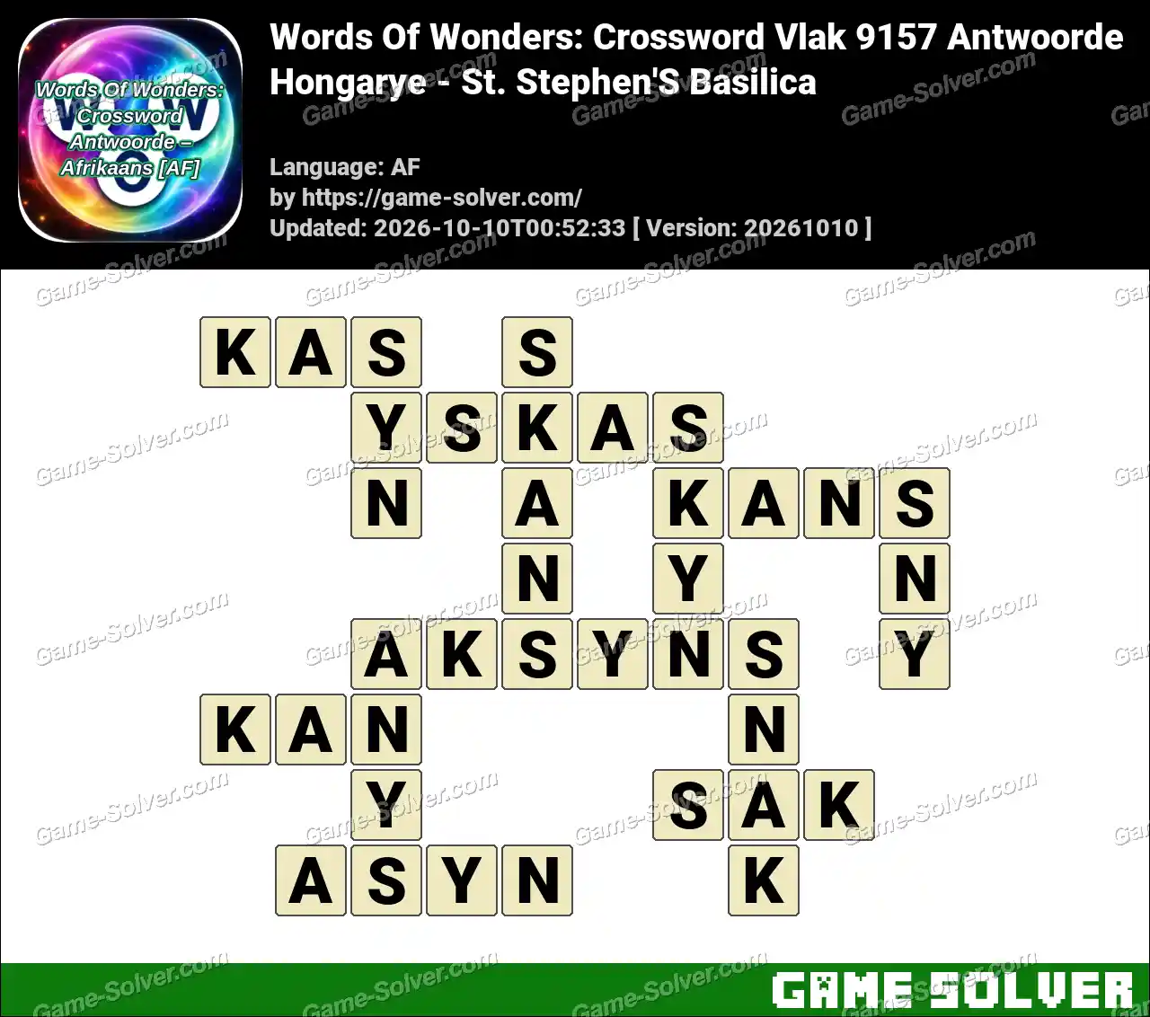 Words Of Wonders: Crossword Vlak 9157 Antwoorde – Hongarye – St. Stephen’S Basilica